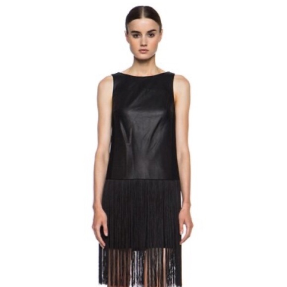 🎉4X HOST PICK🎉 Rag & Bone “Corina” Lambskin Leather Fringe Dress - Picture 8 of 10